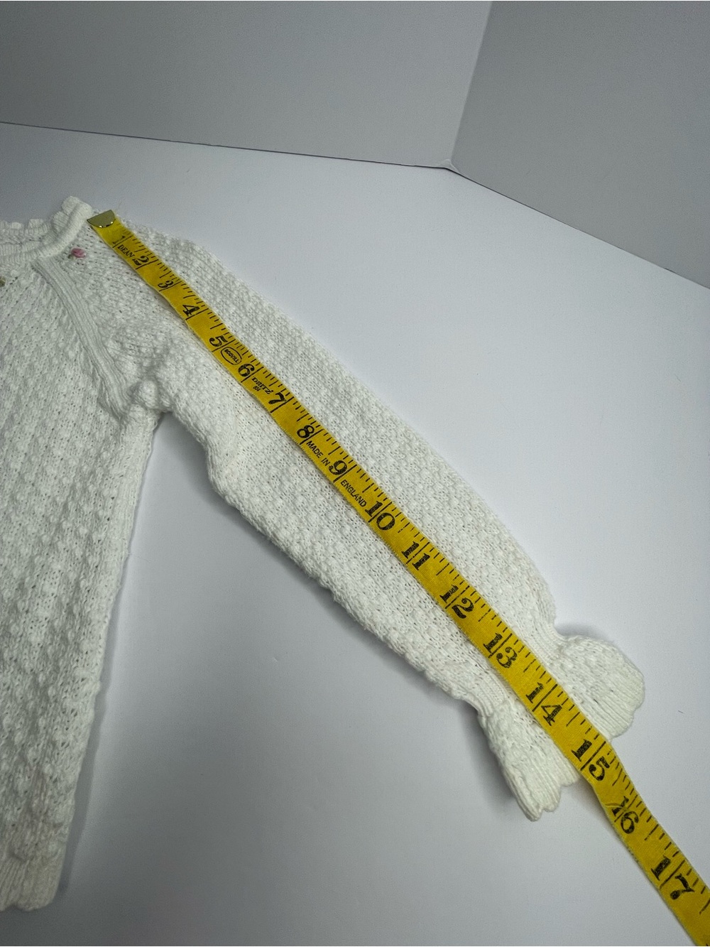 Vintage 2005 Gymboree White Knit Cardigan
Sweater with Pink Rosettes 18-24M - Picture 12 of 12